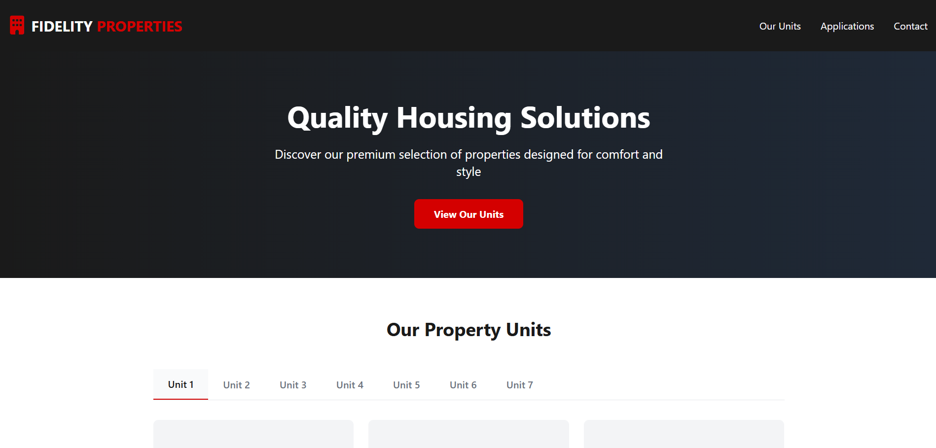 Fidelity Properties Homepage